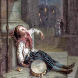 A child sleeping in the moonlight
